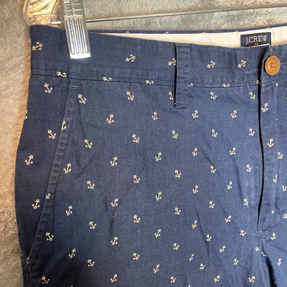 J.Crew Men Anchor Boating Preppy Novelty Gramercy High Rise Chino Short 31 Blue